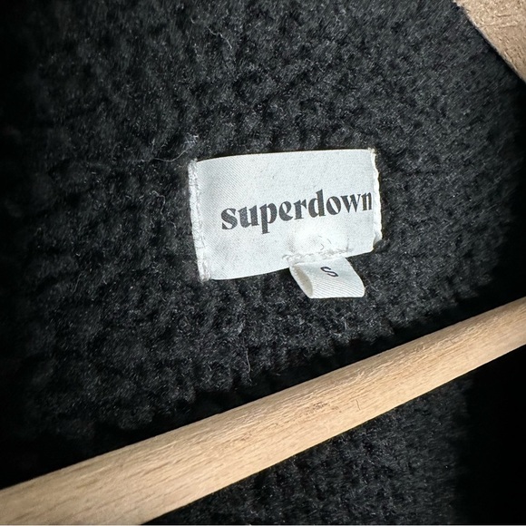 Superdown | Leopard Print Sherpa Jean Jacket Size Small - Picture 7 of 8